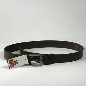 L'Abate Rosso Italian Black Leather Belt Size 38